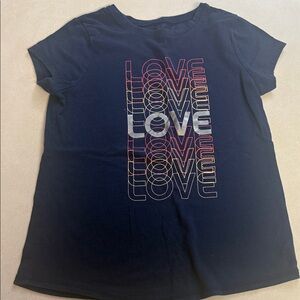 Jumping Beans Navy Tee with Vibrant Love Graphic🐯